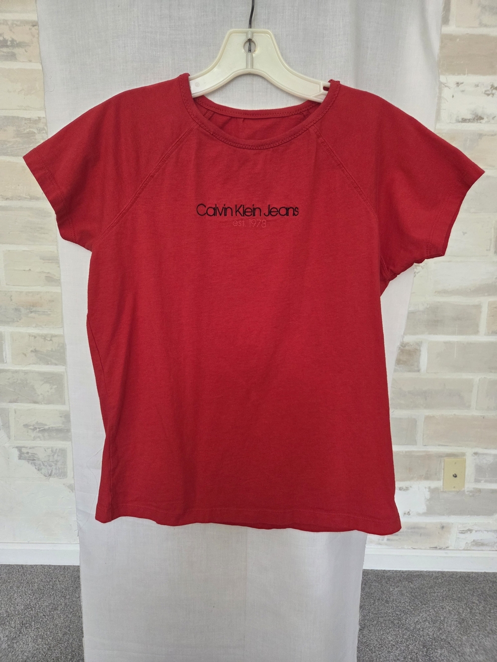 Calvin Klein Jeans Red Short-Sleeve Logo Tee